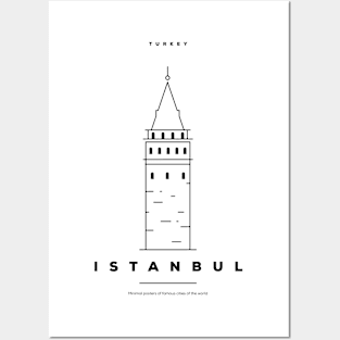 Istanbul Minimal Black Line Design Posters and Art